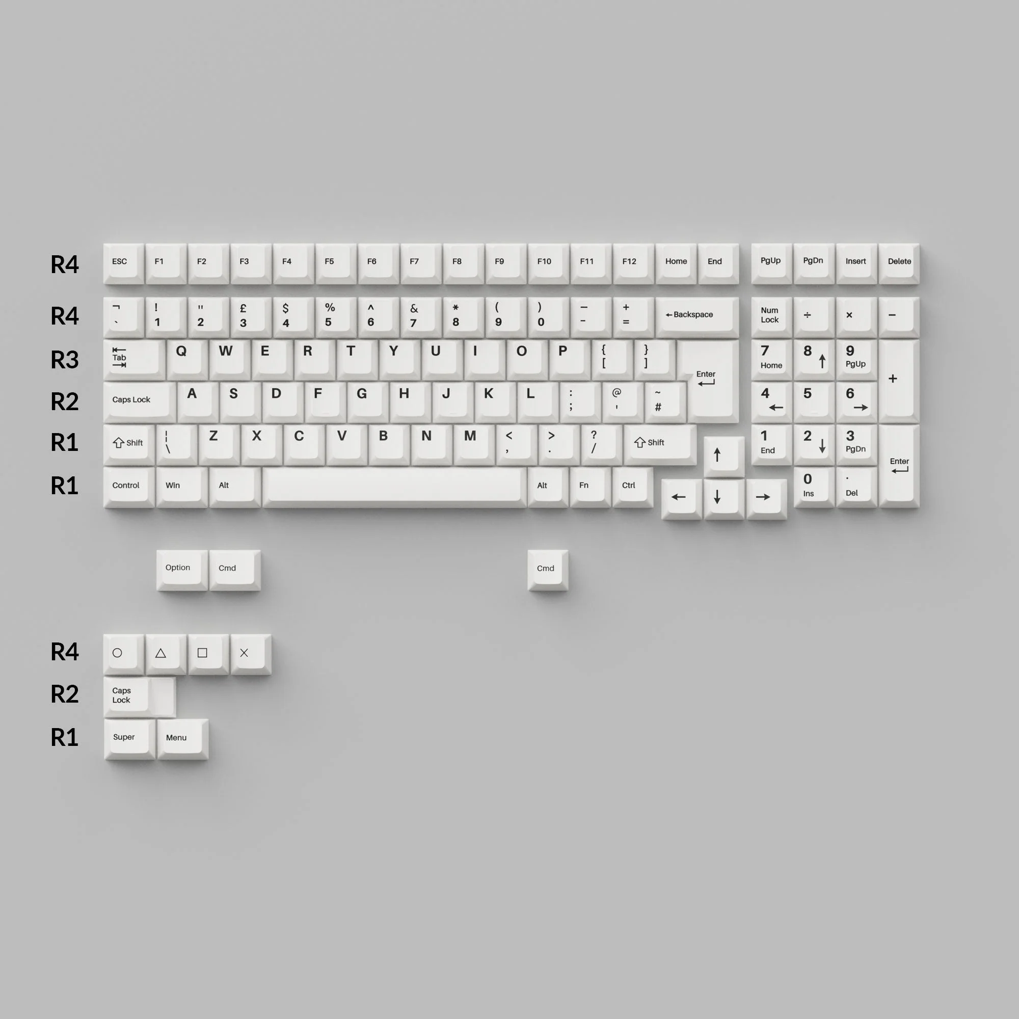 Cherry Profile Double - Shot PBT Full Set Keycaps - Black on White - Bow - Image 5