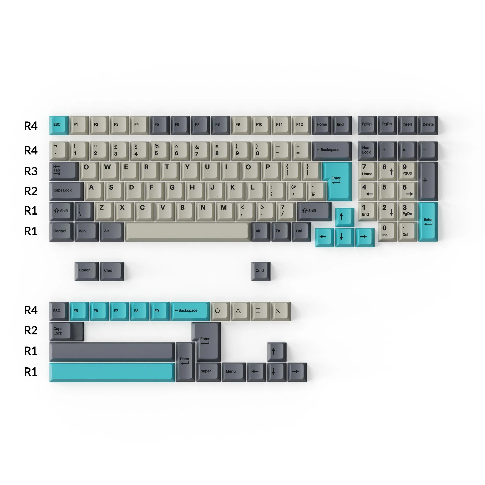 Cherry Profile Double - Shot PBT Full Set Keycaps - Dolch Blue - Image 5