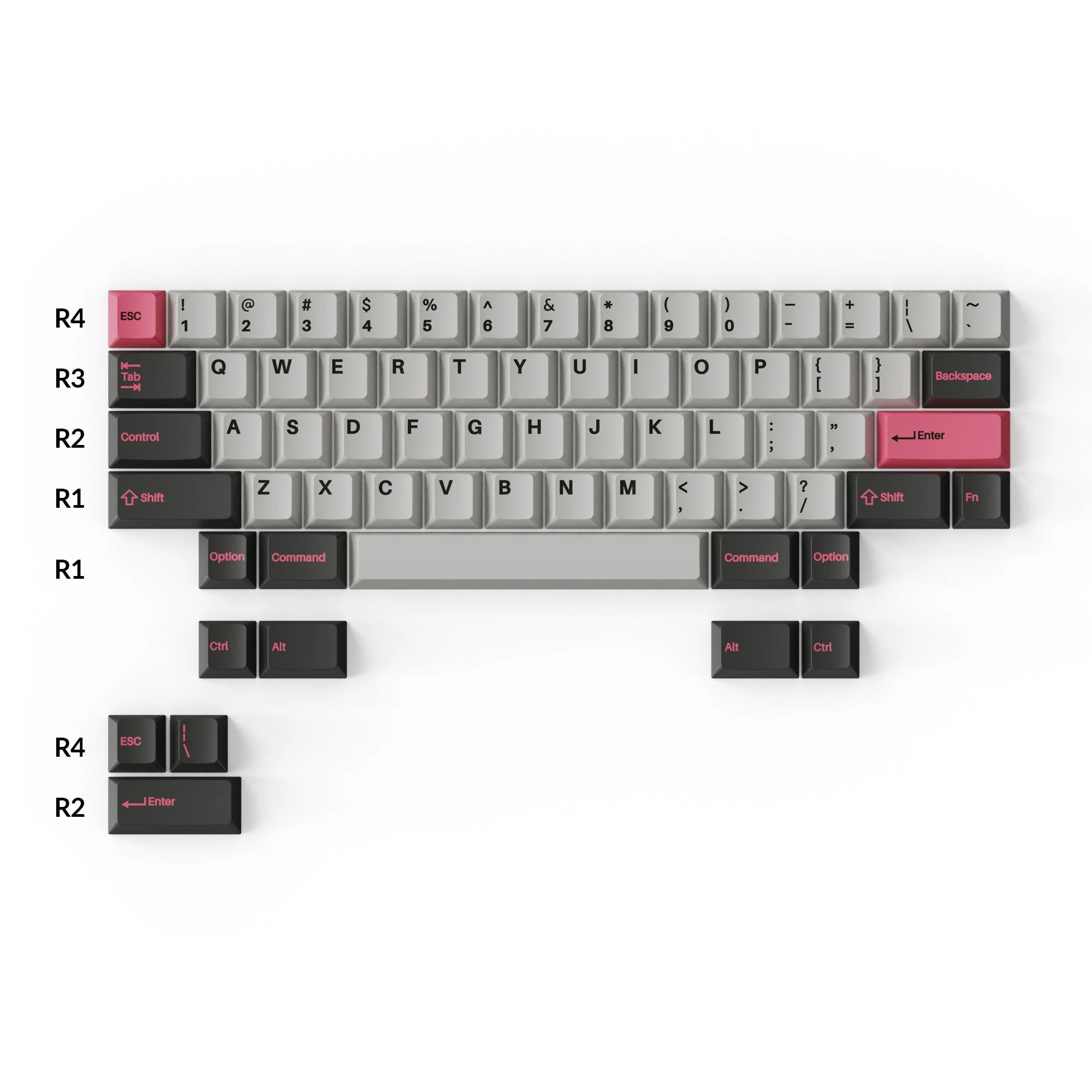 Cherry Profile Double - Shot PBT Full Set Keycaps - Dolch Pink - Image 3