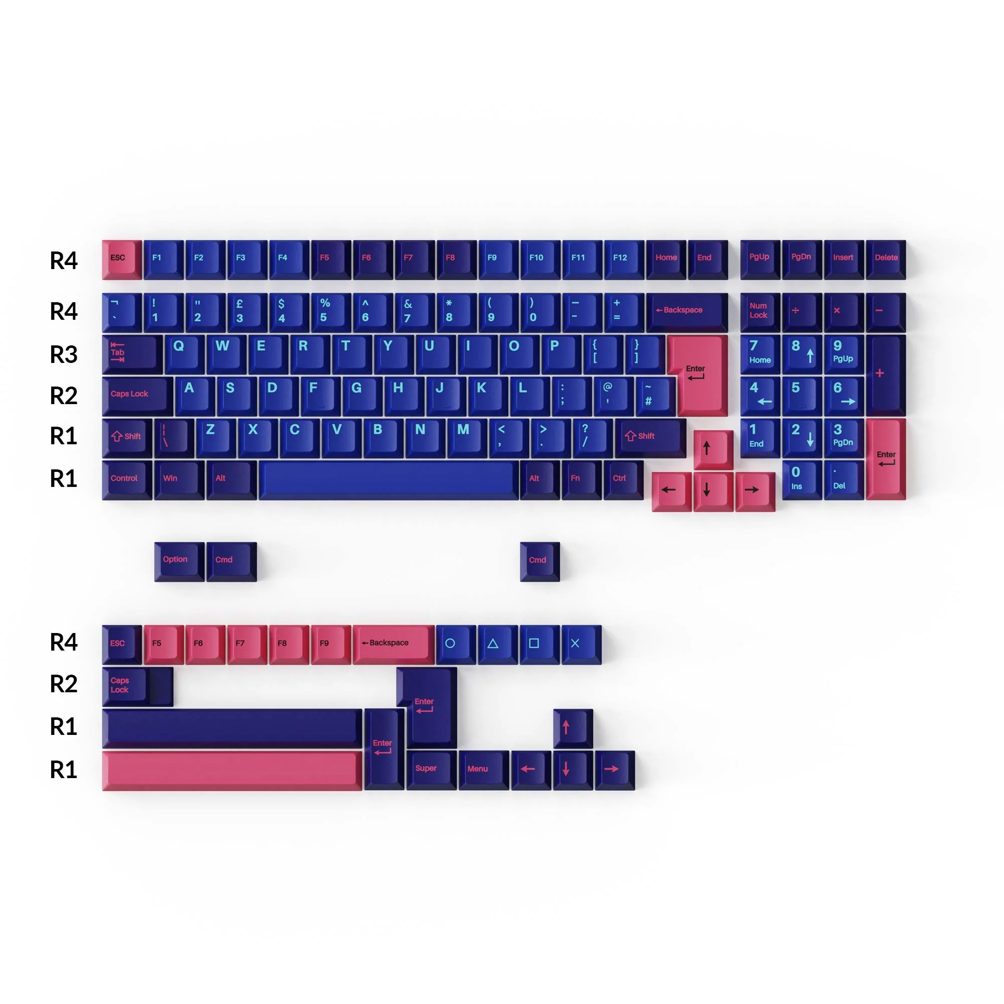 Cherry Profile Double - Shot PBT Full Set Keycaps - Player - Image 5