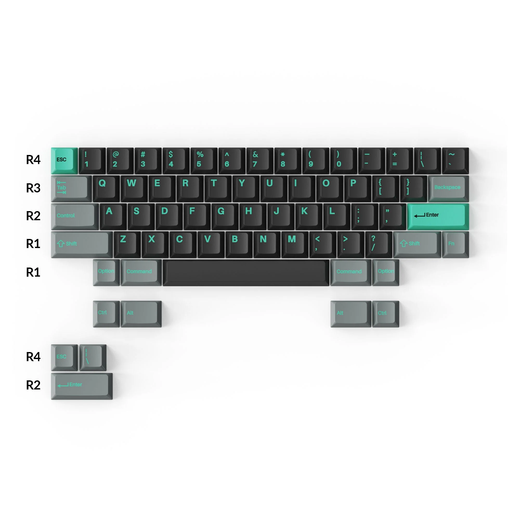 Cherry Profile Double-Shot PBT Full Set Keycaps - Hacker Mint - Image 3