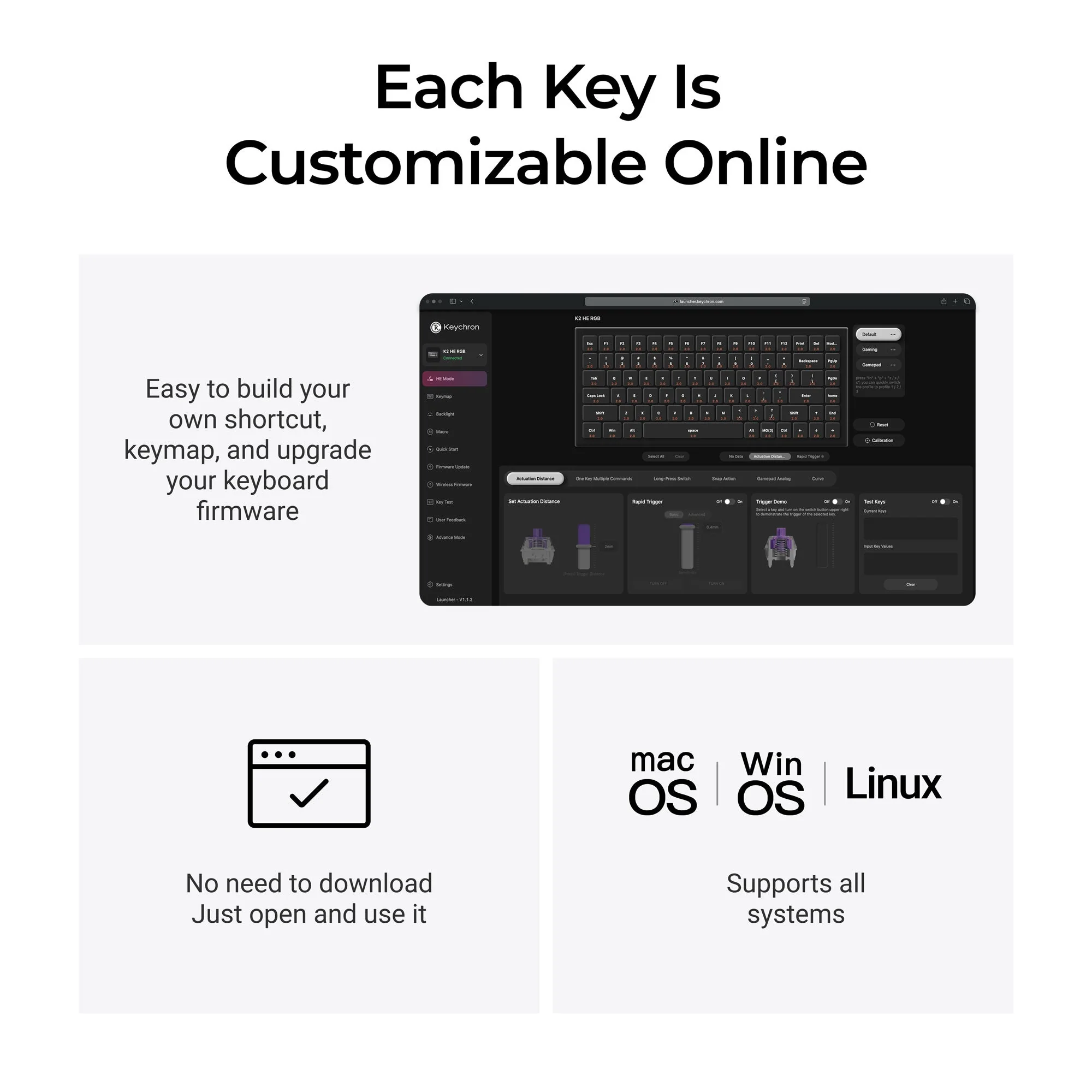Keychron K2 HE Wireless Magnetic Switch Custom Keyboard - All-Wood Special Edition - Image 6