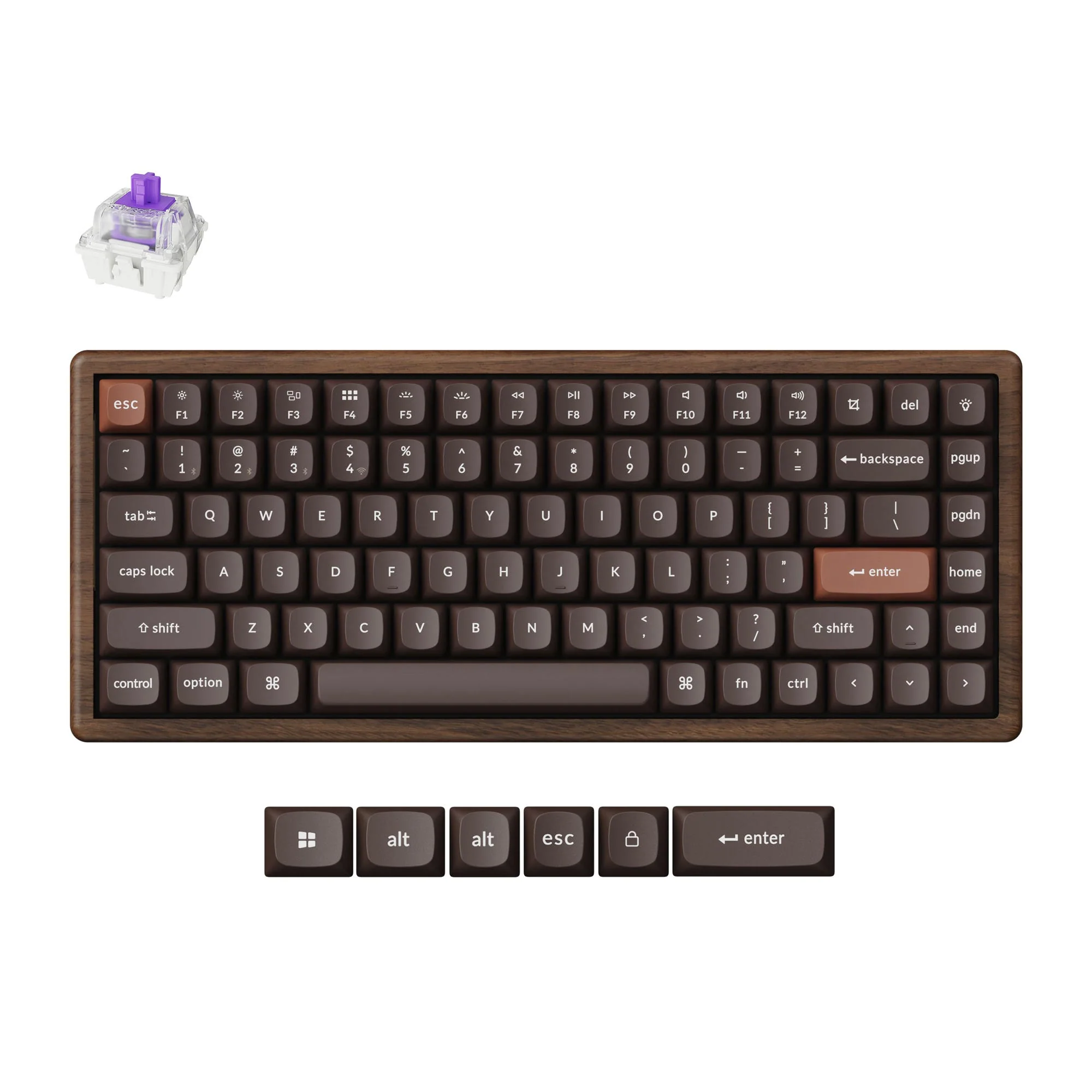 Keychron K2 HE Wireless Magnetic Switch Custom Keyboard - All-Wood Special Edition - Image 7
